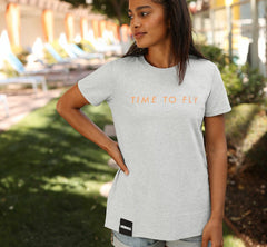 Women's Brand Tee Heather Grey / Cantaloupe
